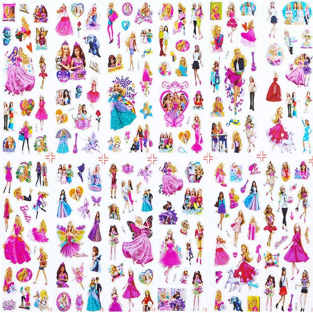 Notebooks Barbie Stickers Barbie Stickers Girls Decorative Notebook Barbie Stamping Stickers Aliexpress