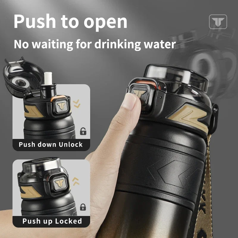 TKK SUS-316 Thermos Bottle Large Capacity Vaccum Cup Cold Insulation Portable Strap with Tea Flitter Thermal Flask Water Bottle