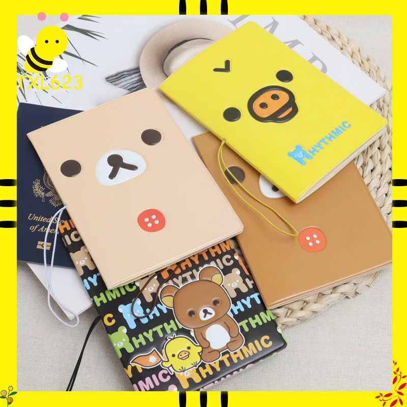 

Kawaii Rilakkuma Cartoon Passport Protective Cover Waterproof Travel Decoration Peripheral Festival Birthday Gifts For Friends