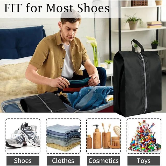3PCS Travel Shoe Storage Pouch Waterproof Fabric Zipper Handbag Portable Dust‑proof Shoes Organizer Bag For Home Business Trip 4 3PCS Travel Shoe Storage Pouch Waterproof Fabric Zipper Handbag Portable Dust‑proof Shoes Organizer Bag For Home Business Trip 4