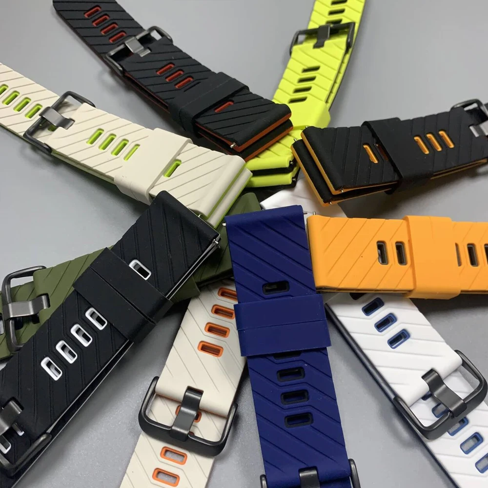 22mm Silicone Strap For HUAWEI WATCH 5 46mm 4 Pro/GT6 Pro GT 6 5 4 3 SE Bands For AMAZFIT BALANCE 2 Replace Bracelet Accessories
