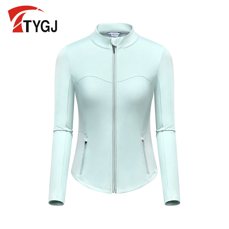 TTYGJ-Jaqueta esportiva de golfe slim fit feminina, blusa casual, roupa esportiva elegante, gola alta, outono, nova