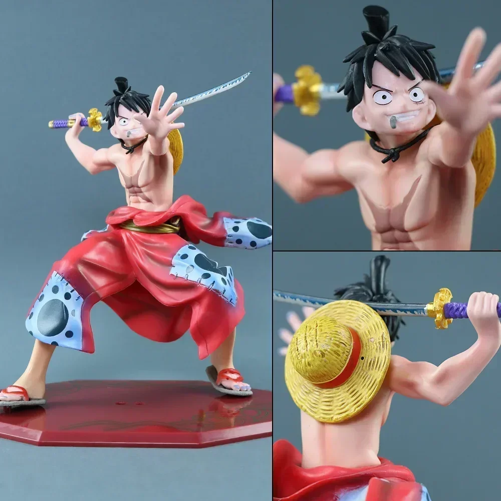 18cm Anime One Piece Figure Mh Pop Luffy Warrior Ver Model Dolls Collection Ornament Decor Pvc Action Figurine Kids Toys Gifts