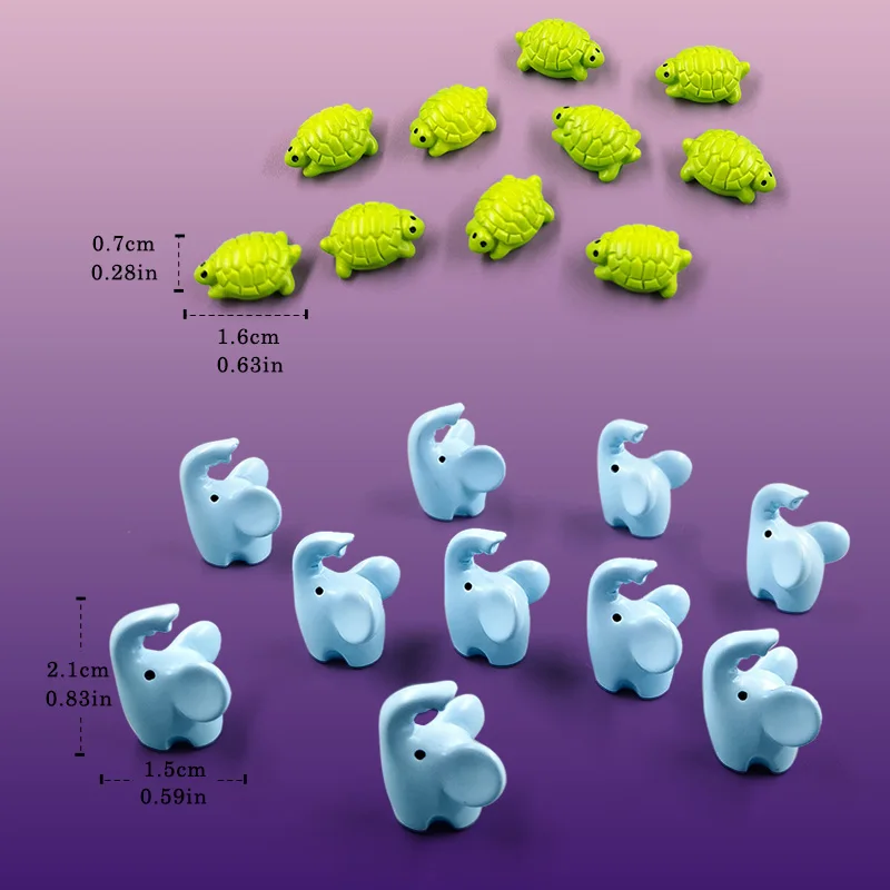 20 قطعة الهامستر الحلزون السنجاب الماوس الفيل الثعلب أرنب خنزير القط الضفدع الفئران تمثال مصغرة الجنية حديقة اكسسوارات الديكور