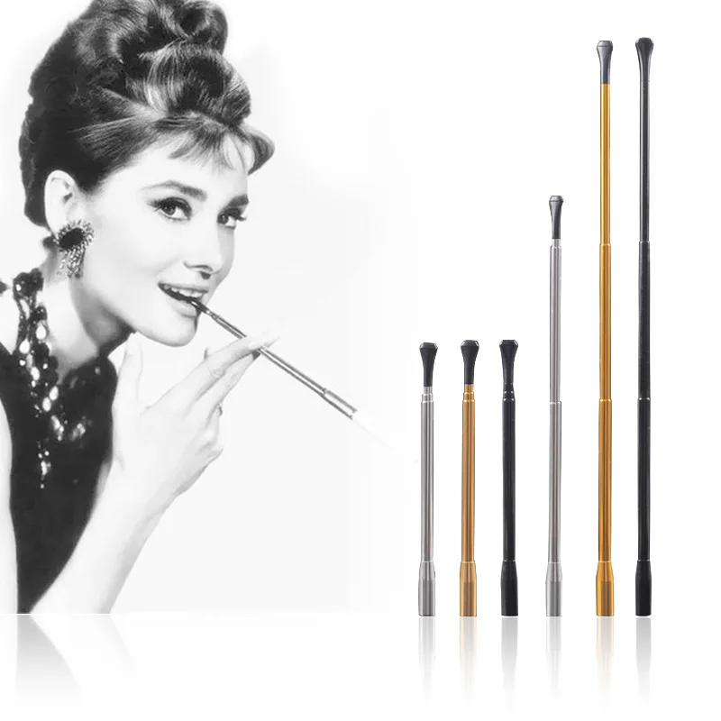 Hepburn Same Paragraph Cigarette Holder Retro Filter Smoking Pipes Telescopic Long Rod Photo Performance Prop Mouthpiece cigaret