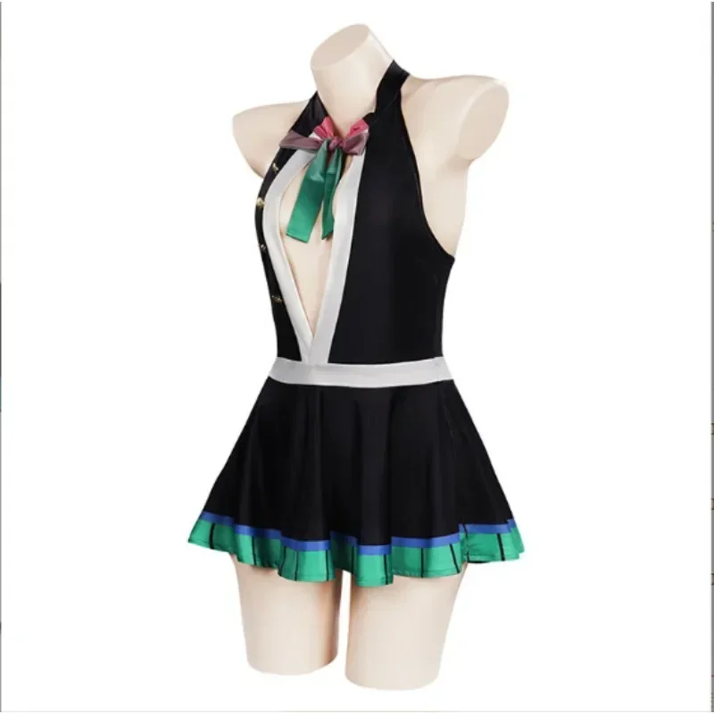 

CosplayCostume de Cosplay Anime Demon Slayerr Kanroji Mitsuri, maillot de bain Sexy pour femmes, uniforme noir