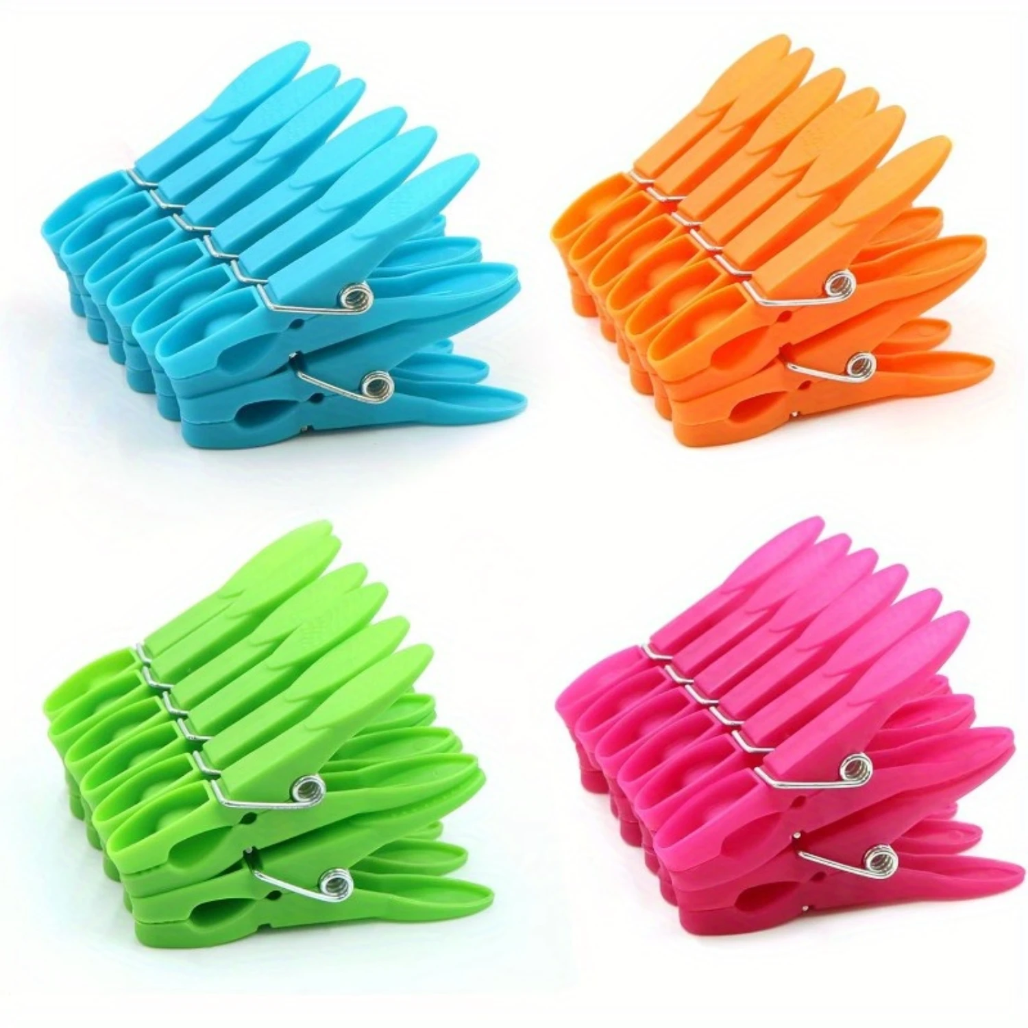 

96-Pack Assorted Colors Heavy-Duty Plastic Clothespins, Durable Spring Clips For Air-Drying Clothes, Multi-Use Clip Set For Laun