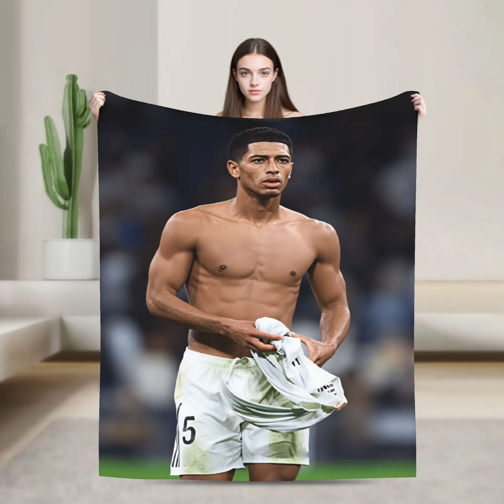 Football J-Jude B-Bellinghams Flannel Blanket Adults  Warm Throw Blanket Autumn Outdoor Bedspread Sofa Bed Cover