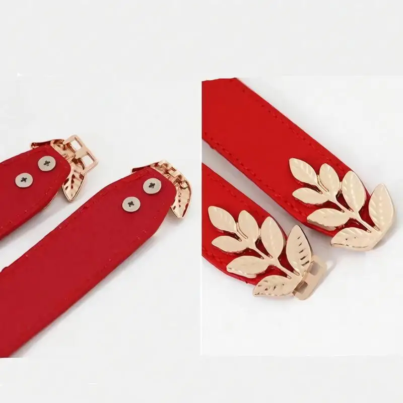 Ladies' small leaf paired elastic waistband dress, coat decoration, fashionable thin waistband suitable for daily use