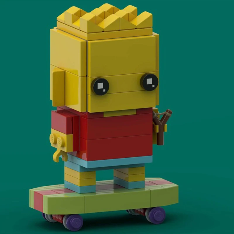 105pcs MOC Bart Simpson Simpsons Headz Series Building Blocks Construction Kit Hobby Assembly Showcase Toy Gift For Collectors