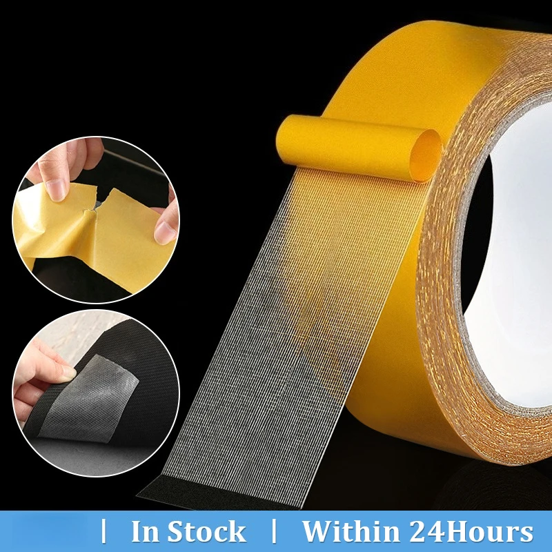 Heavy Duty Waterproof Double Sided Mesh Tape Super Strong Adhesive Carpet Fixing Bookbinding Home Office DIY Tool