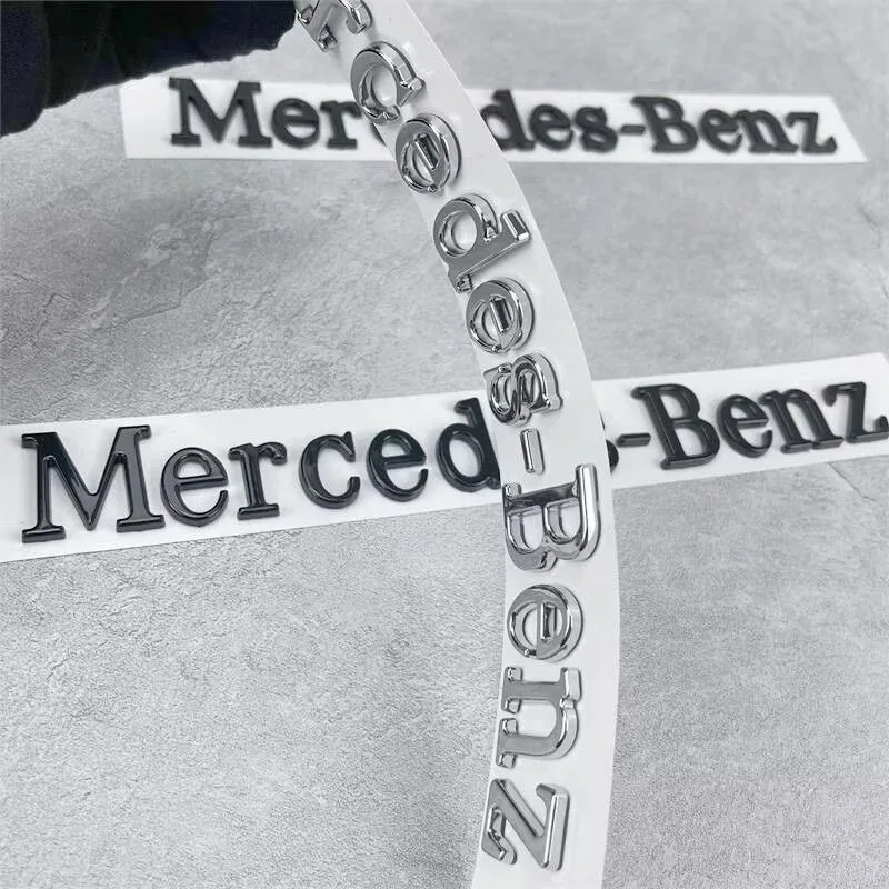 3D Letters ABS Emblem Car Fender Trunk Rear Logo Sticker For Mercedes Benz C260 W204 W205 W211 W212 W190 W213 W168W177 Accessory