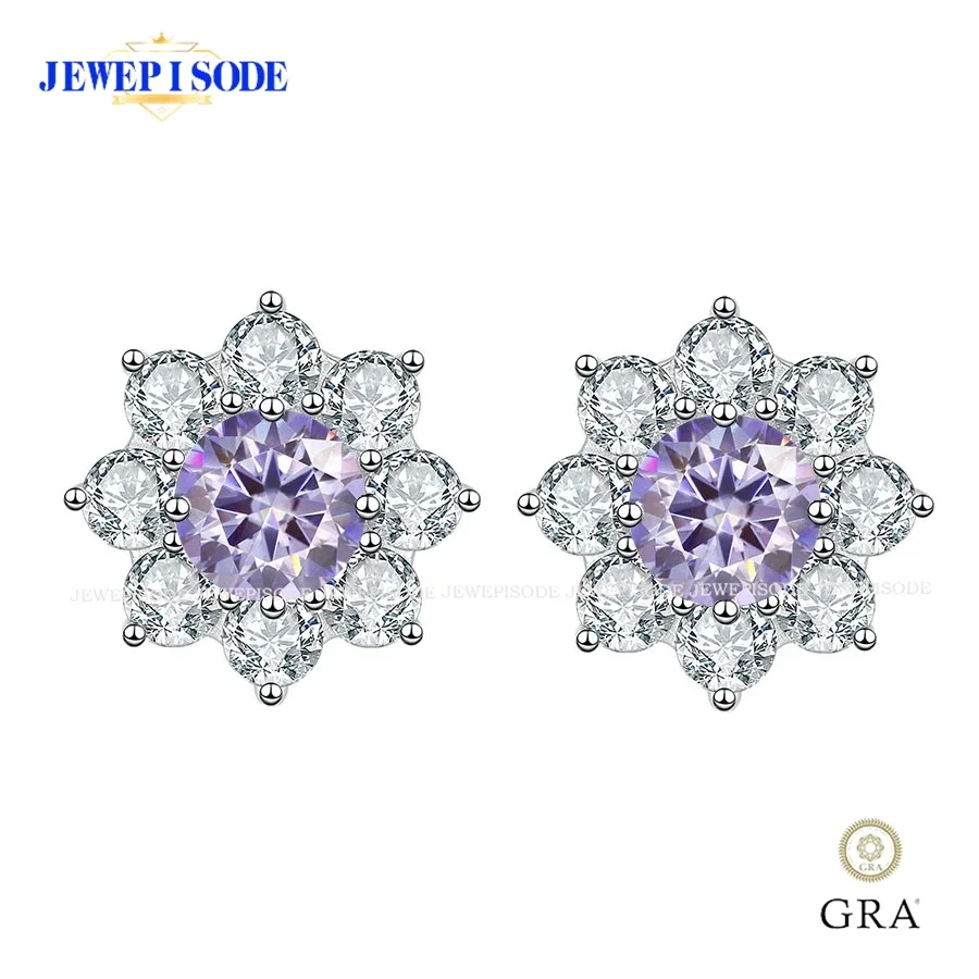 

JEWEPISODE 0.5-1CT Moissanite Earrings For Women Girl 925 Sterling Silver Sparkling Diamond Ear Studs Wedding Engagement Jewelry