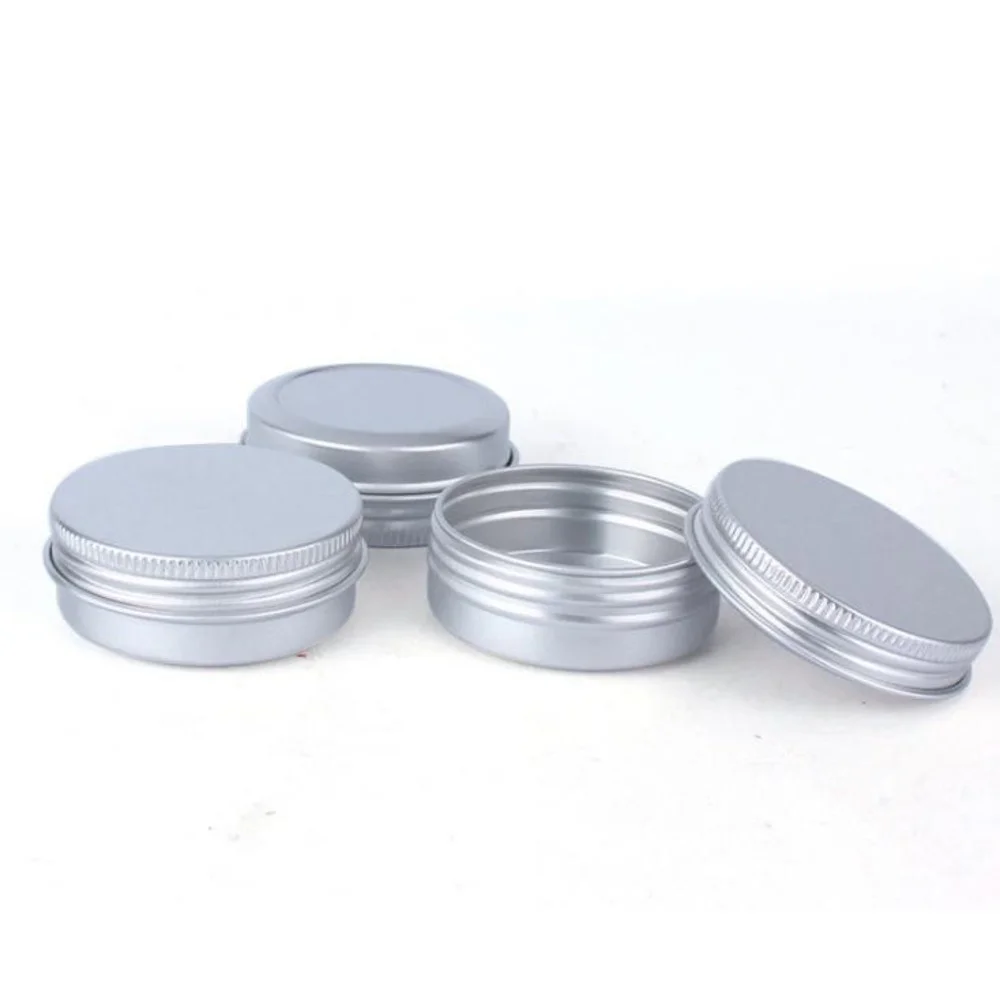 200pcs Mini Aluminium Silver Box Empty Container Makeup Jar Pot Leafproof 30ml 52*20mm Aluminium Empty Travel