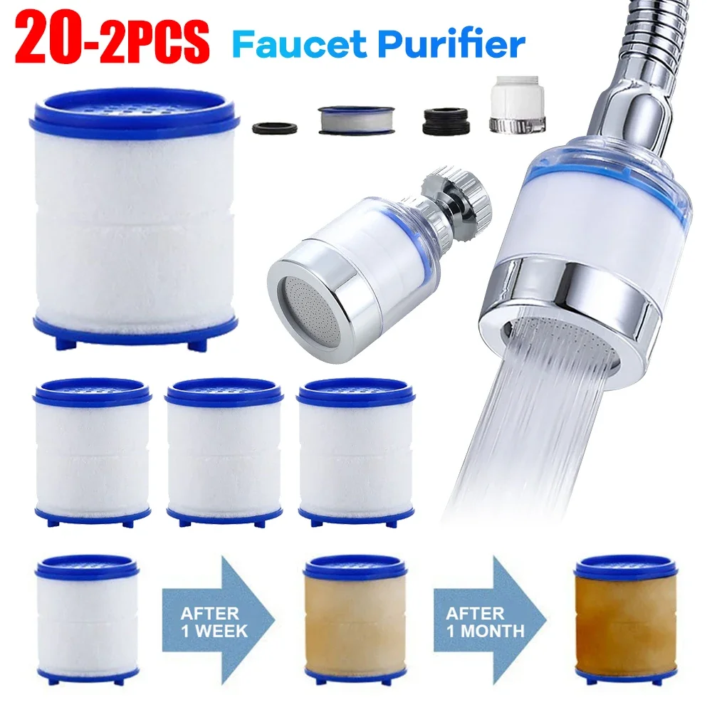 

2-20PC Faucet Water Filter Element Remove Chlorine Heavy Metals Filtered Showers Head Bath Filtration Purifier Soften Hard Water