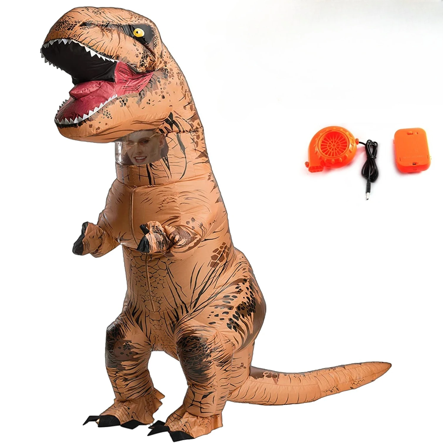 T-rex inflatable uit Tyrannosaurus Dinosaur Costume Child Kids  Role-playing Fancy Halloween Mascot Party Apparel