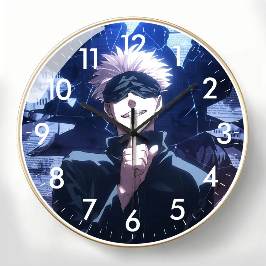 Jujutsu Kaisen Wall Clock, Gojo Satoru, Cartoon, Bedroom, Living Room, Silent Quartz Clock for Home