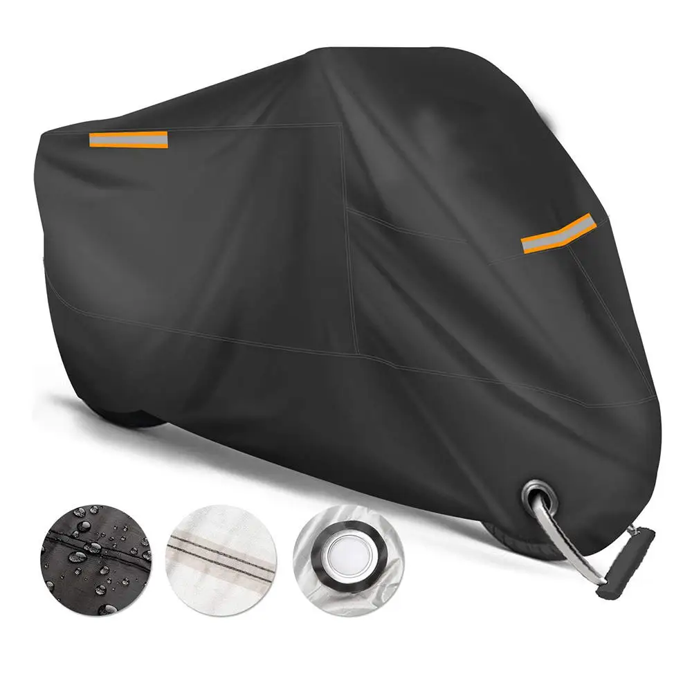 

UV Protect Dustproof Waterproof Outdoor Snow Rain Proof Coat Motorcycle Cover for Motorcycle Motorbike with Reflective Strap