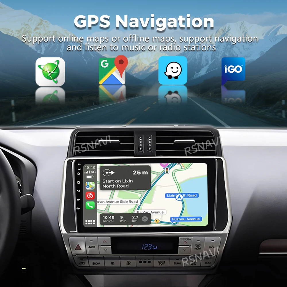 راديو سيارة أندرويد 15 لسيارة تويوتا لاند كروزر برادو 150 2018 - 2020 Carplay Auto GPS مشغل وسائط متعددة وحدة رأس الفيديو DSP ستيريو