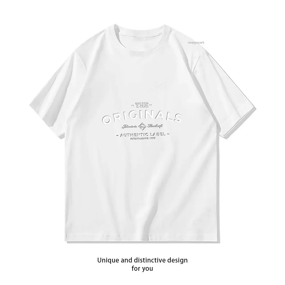 Authentic Label Print T-Shirt Casual cotton graphic t shirts Creative streetwear Classic O-neck shirt