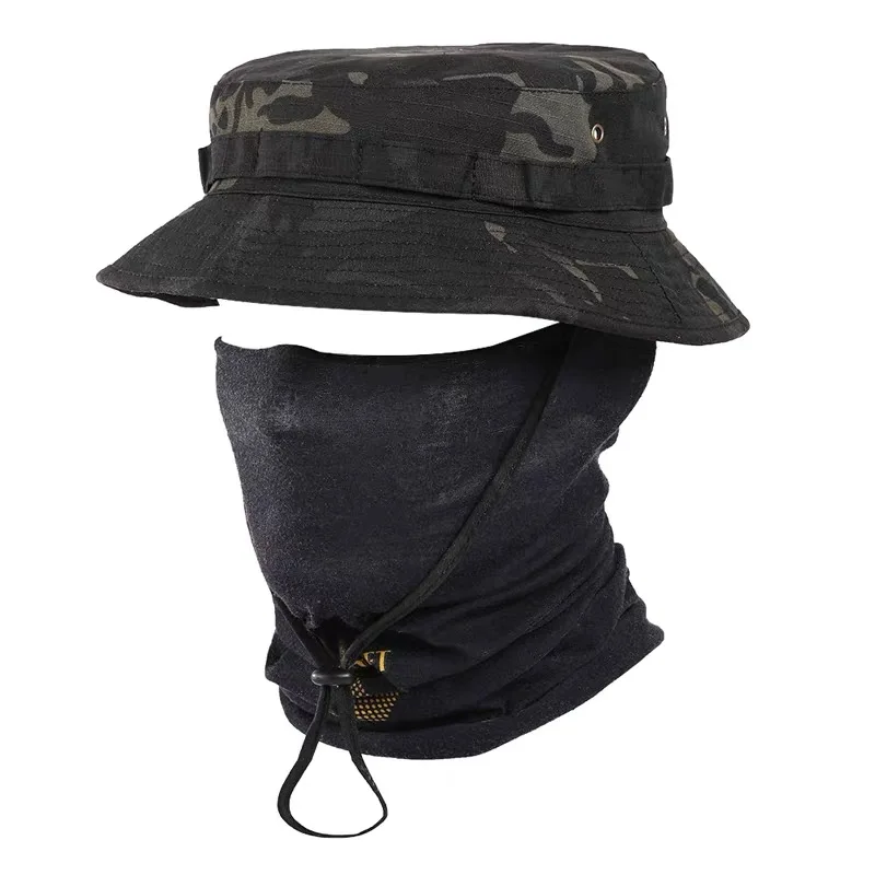 British SAS Aircrew Short Brim Benny Hat MC Camo Narrow Brim Round Edge Fisherman\'s Hat Sunscreen Breathable Riding