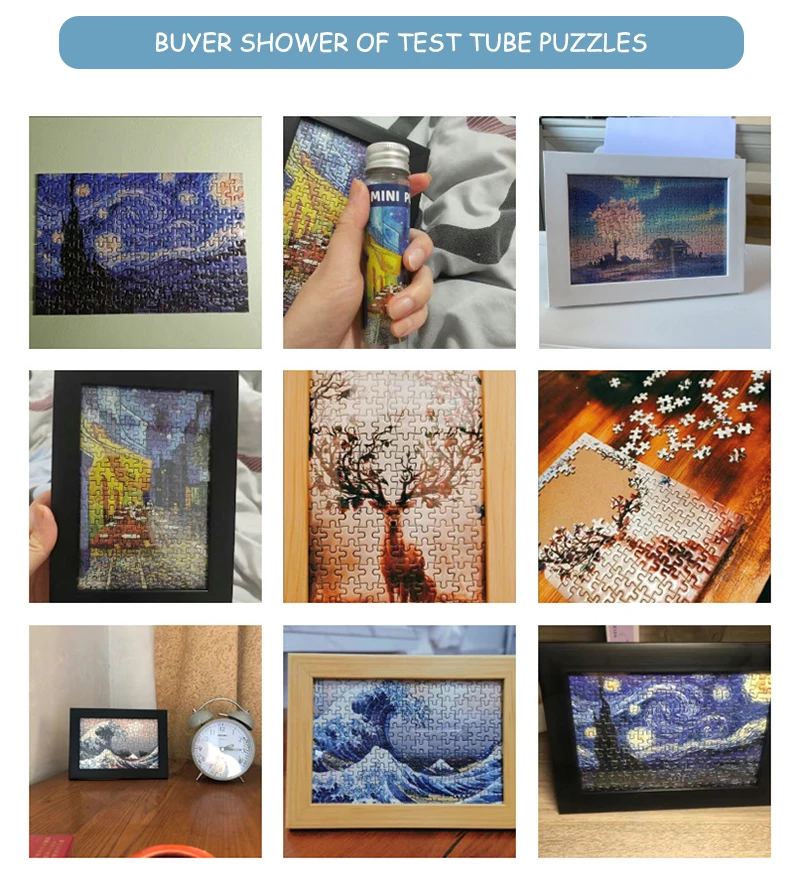 150PCS Mini Test Tube Jigsaw Puzzles Star Train Decompression Toy Landamark Puzzle Fridget Puzzle Game Family Decoration