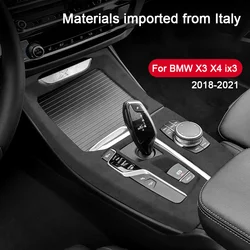 For BMW X3 X4 ix3 G01 G02 G08 2018 2019 2020 2021, Super Suede Car Central Control Gear Shift Panel Trim Cover Auto Accessories
