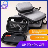 Gray Digital Storage Bags Portable Case Charger U Disk Data Cable Organizer Bag Mini Tech Gadgets Travel Zipper Pouch Organizer