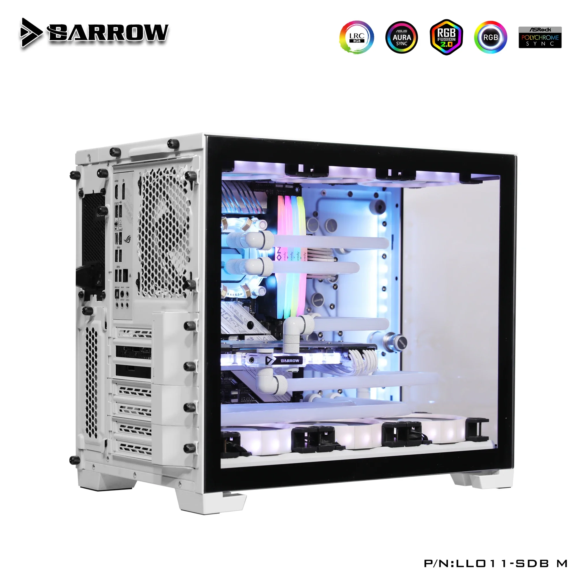 Imagem -04 - Barrow pc Waterway Placa Reservatório Lian O11 Mini Case 5v Argb 3pin Motherboard Aura Sync