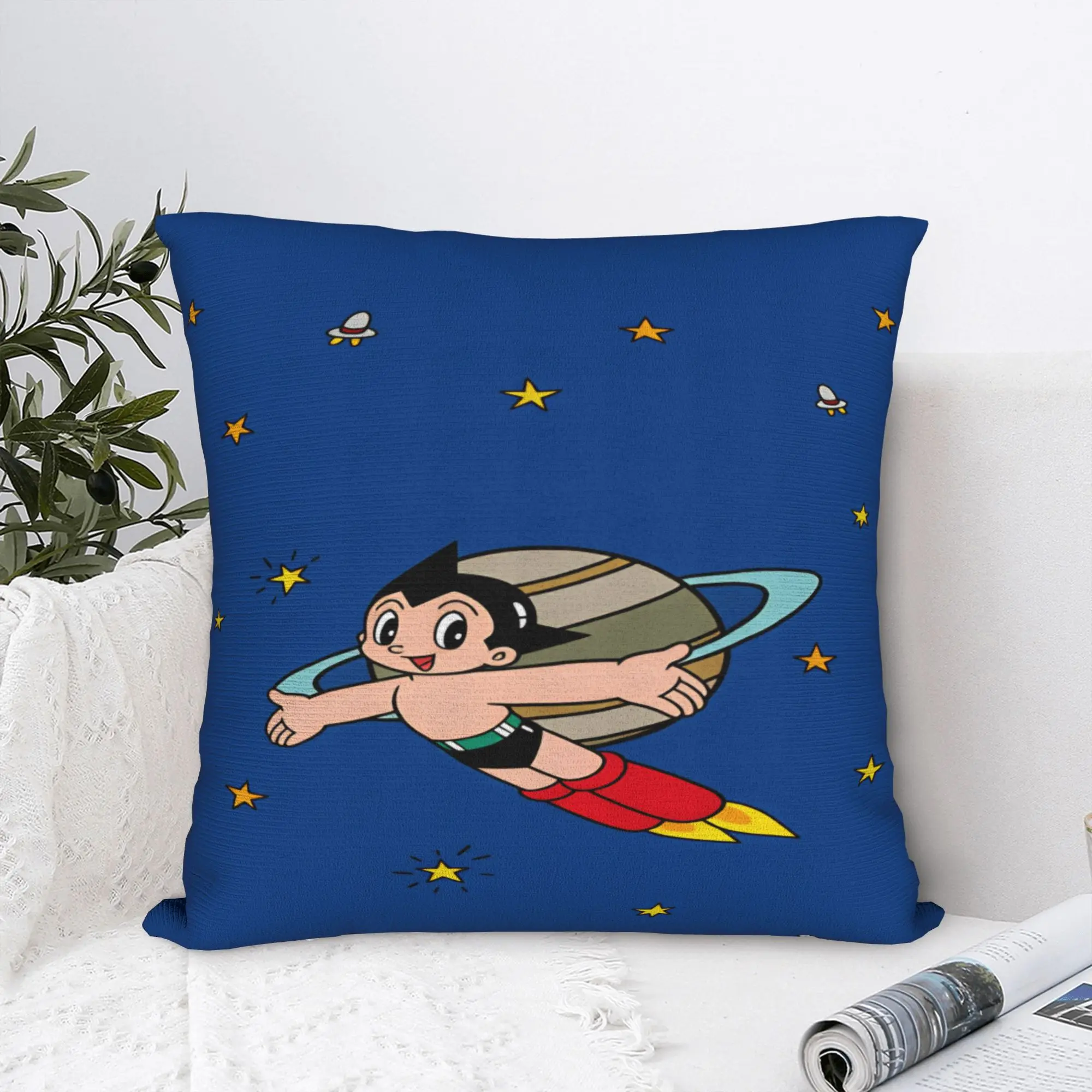 Astro Cartoon Boy Pillow Case  Soft Pillow Cover Funny Cushion Cover For Sofa Home Decoration