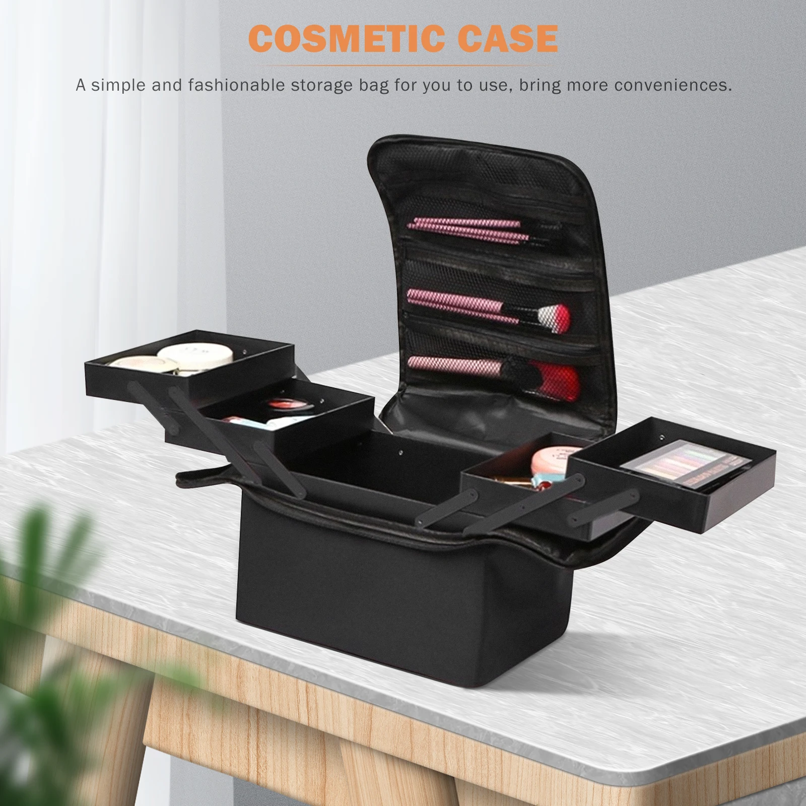 

Portable Makeup Bag Large Capacity Waterproof Organizer Travel Case for Beauty Supplies Storage Box Women's