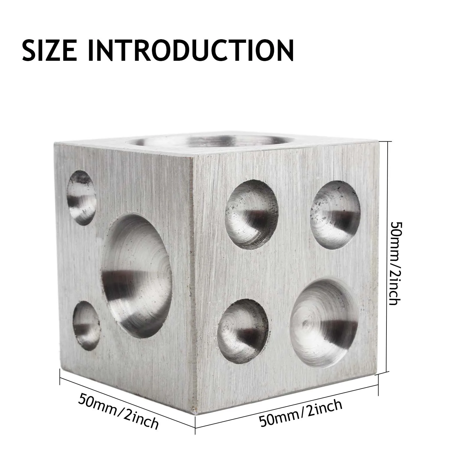 Dapping Block Square with Polished High Carbon Steel Cavities with 18 Full Round Cavities for Jewelry Making