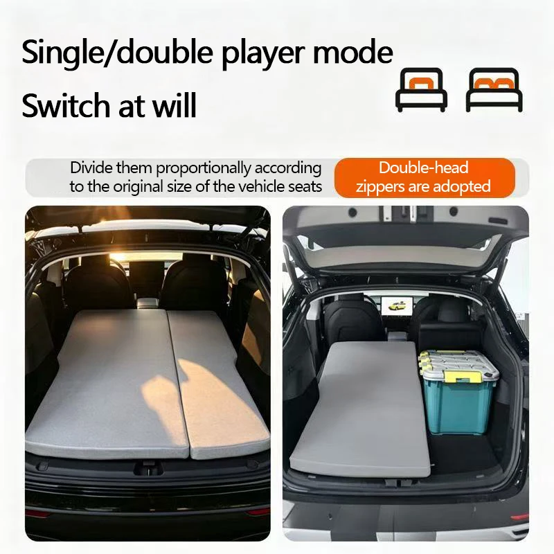 Suitable For Tesla Model Y Car Mattress, Non-inflatable, 4-6 Split Folding Camping Mat, Travel Bed, Nap Mat, Trunk Mattress