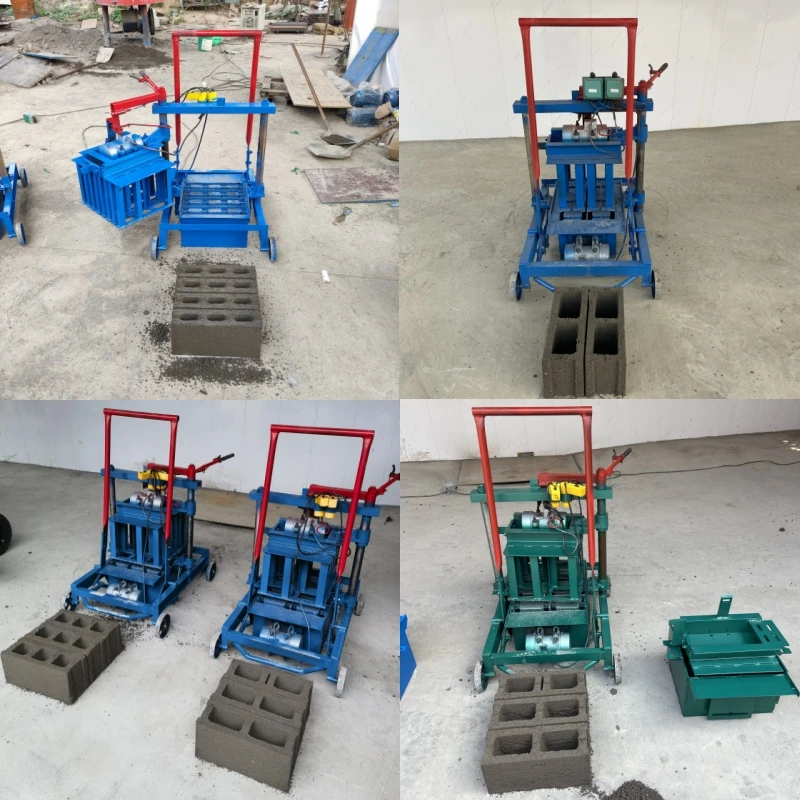 Concrete Block Making Semi-Automatic Hollow Cement Brick Making Machine Small Mobile Manual  Machine Manufacturer