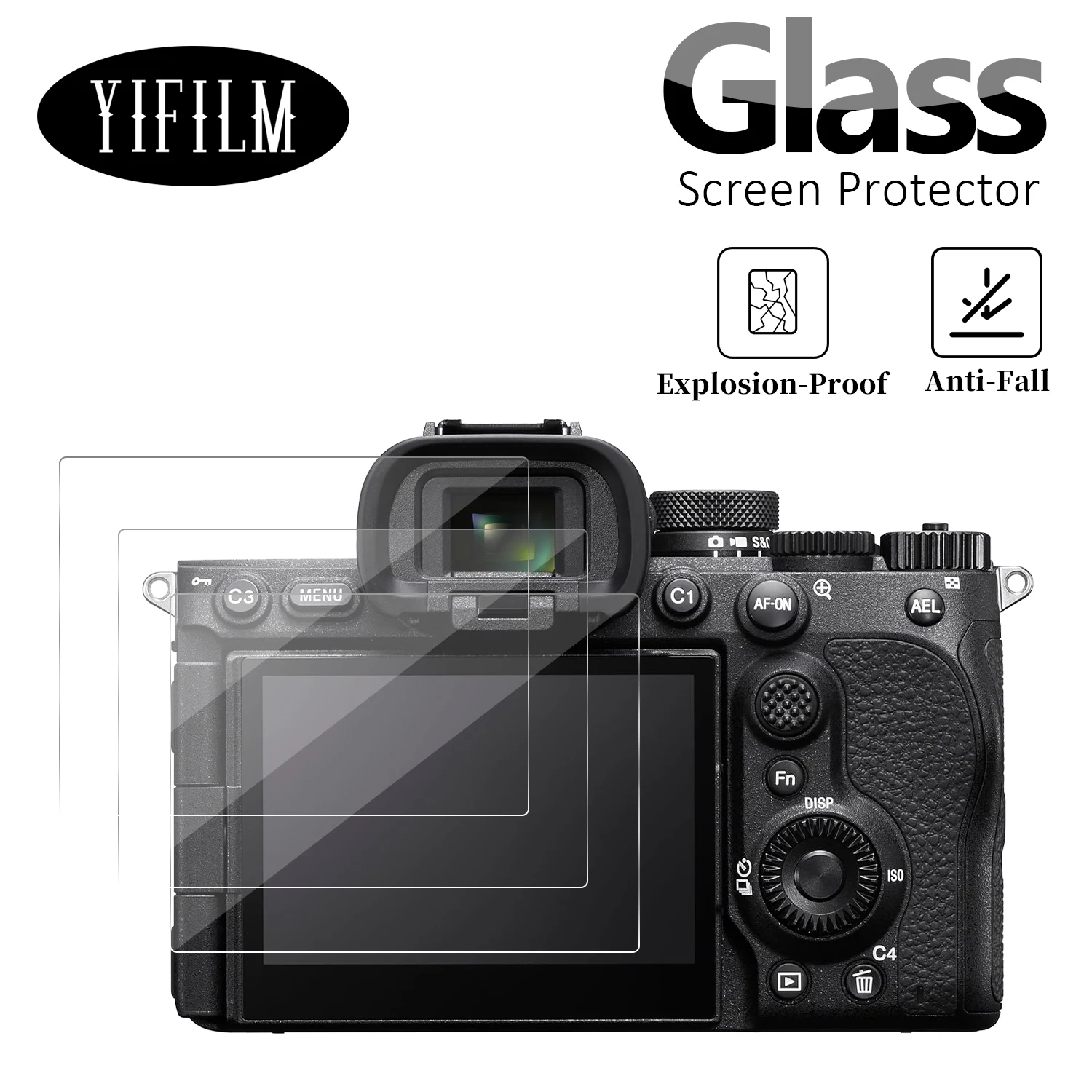 2PCS Tempered Glass For Sony Alpha A7RV A7R5 A7M2/3/4 A7II/III A7R2 RX100 ZV1 Scratch Resistance Screen Protector Camera Film