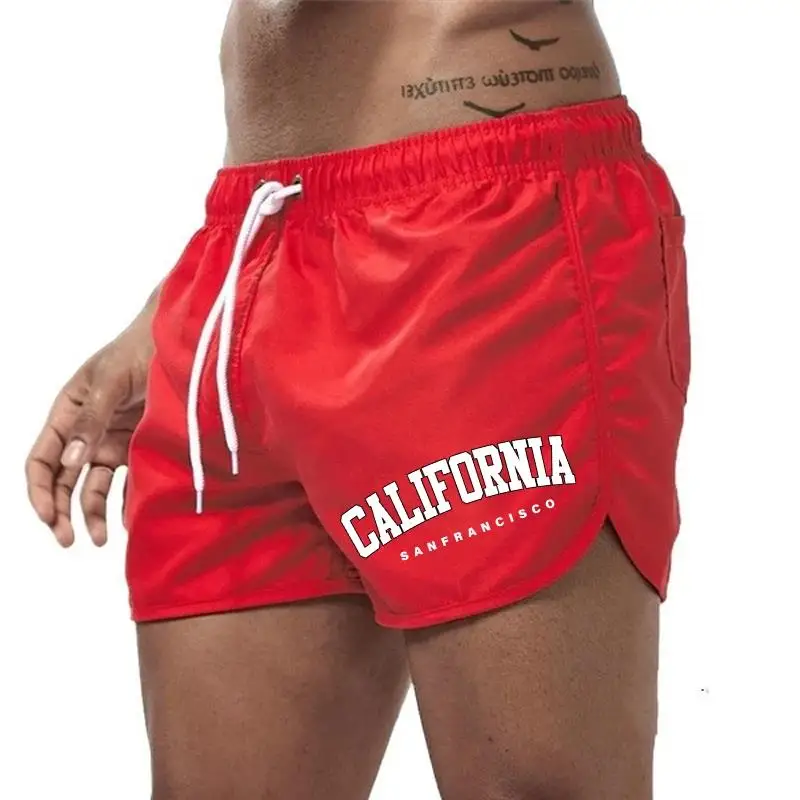 High Quality Mens Beach Shorts Printed Trunks Casual Jogging  Sports Trousers Quick Drying Swimming Surf Man Summer