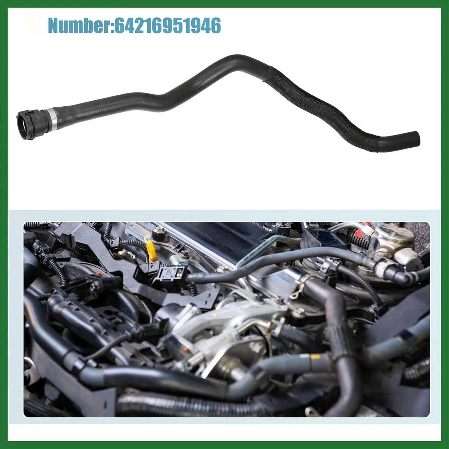 

Fit For BMW 130i 120i 318i 320i 325i 330i 335i sDrive18i xDrive25i Engine Radiator Coolant Heater Hose Water Pipe A64216951946