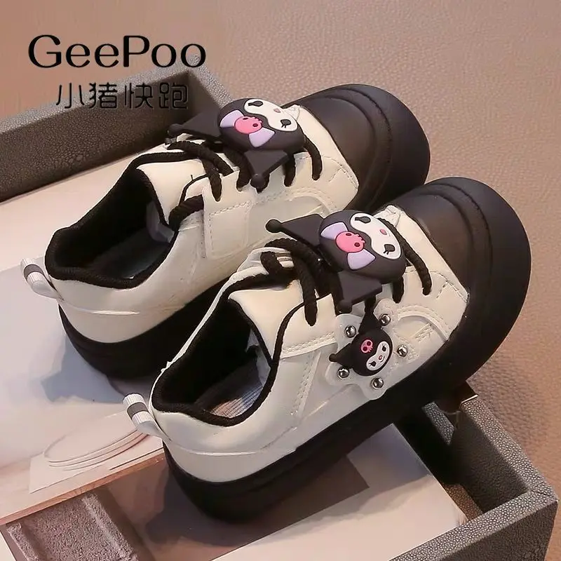 Sanrio Hello Kitty Sneakers para crianças, Kawaii Sweet Cute Cartoon Anime Fashion, Sapatos de Borda Respiráveis Casuais, Maré Presente para Meninas, Novo