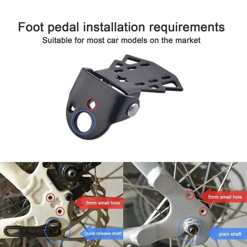Bike Foot Rest 2 Pcs Folding Rear Bicycle Footrest Pedals Wear-resistant Ebike Pegs For Folding Mountain Bike Passenger Comfort