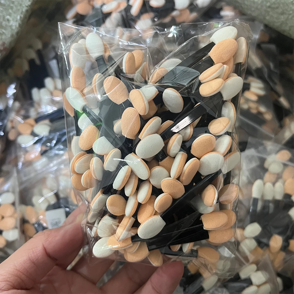 10/30/50/100 Uds. Pinceles para polvo de uñas esponja desechable aplicador de sombra de ojos de doble cara espejo pigmento cromado esponja en barra
