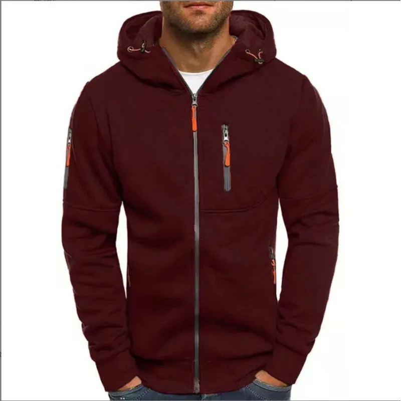 

Men's New Sports Fitness Jacket Zipper Cardigan Casual Fashion All Match Sweatshirt Hooded Outerwear Autumn Winter Style