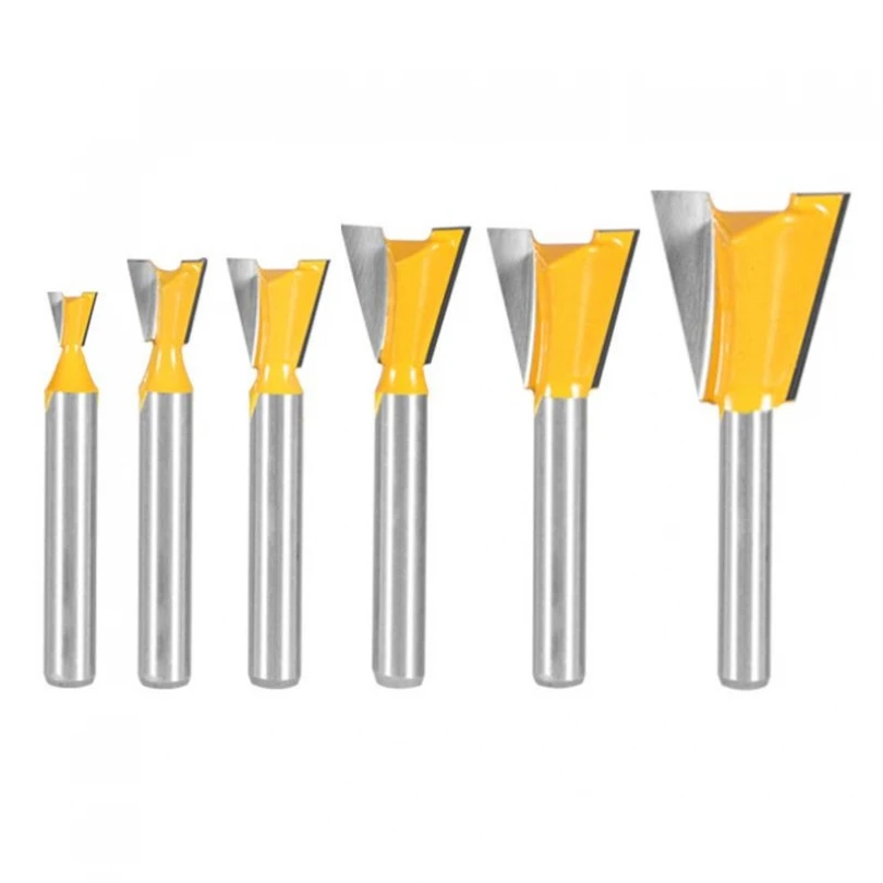 

6pcs/set 1/4inch Shank Carbide Rabbet Router Bits for Woodworking Tungsten Alloy Slotting Router Bit Set