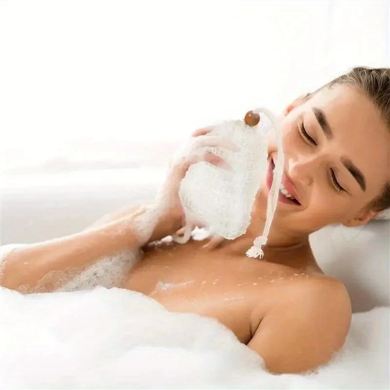 [Exfoliating Soap Saver] 5pcs Exfoliating Soap Saver Pouch | Mesh Drawstring Bag with Loofah Sponge for Shower And Bath