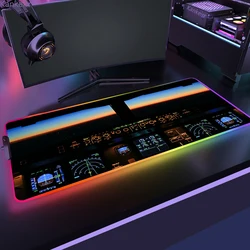 Cockpit Deskpad Airplane Animes Display Xxl RGB Mousepad Speed Evening Buttons Panel Led Desk Mat Computer Cool Tables Mouse Pad