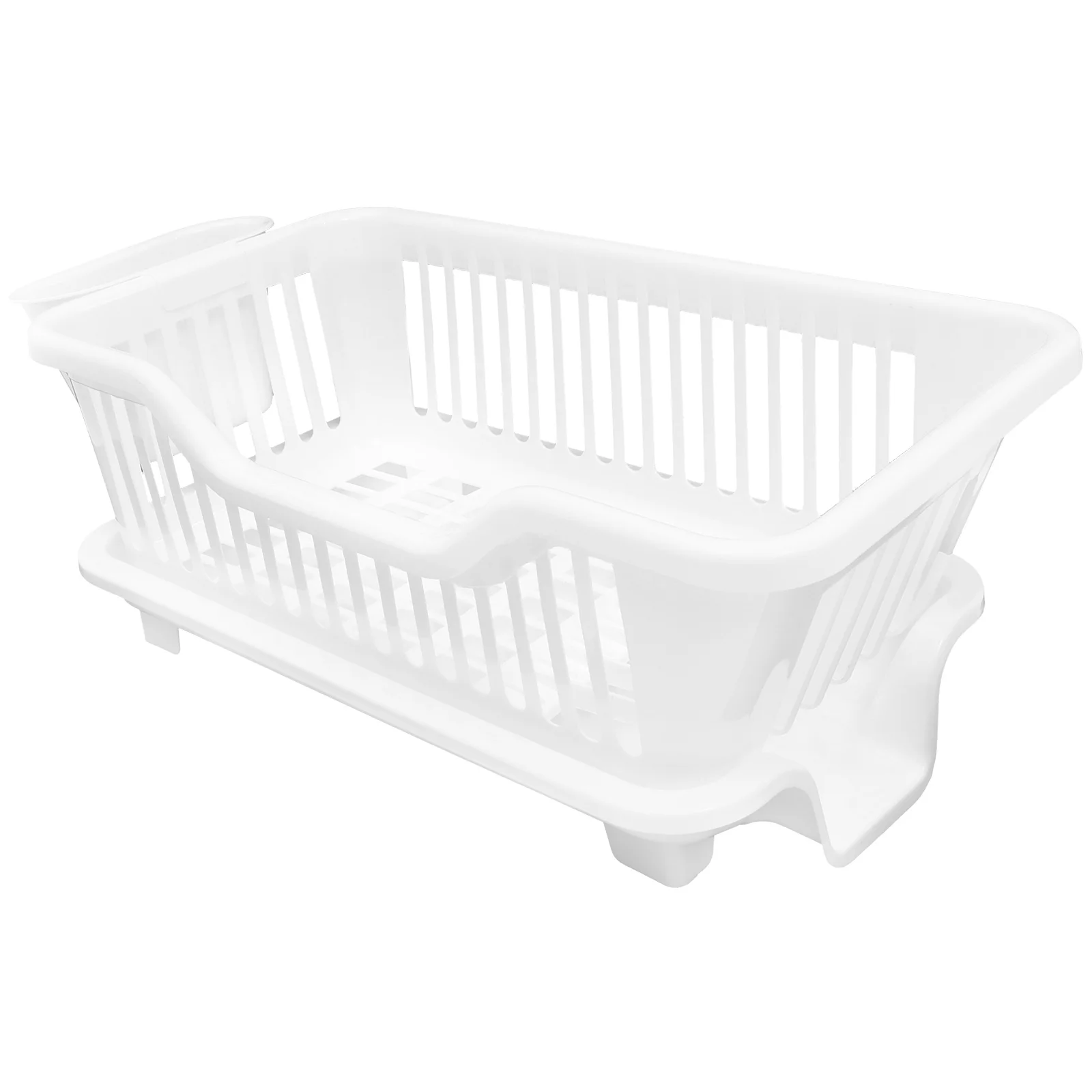 

Dish Drying Rack Large White Countertop Kitchen Utensil Holder Drainer Multi Functional ABS Material Storage ganizer Compact