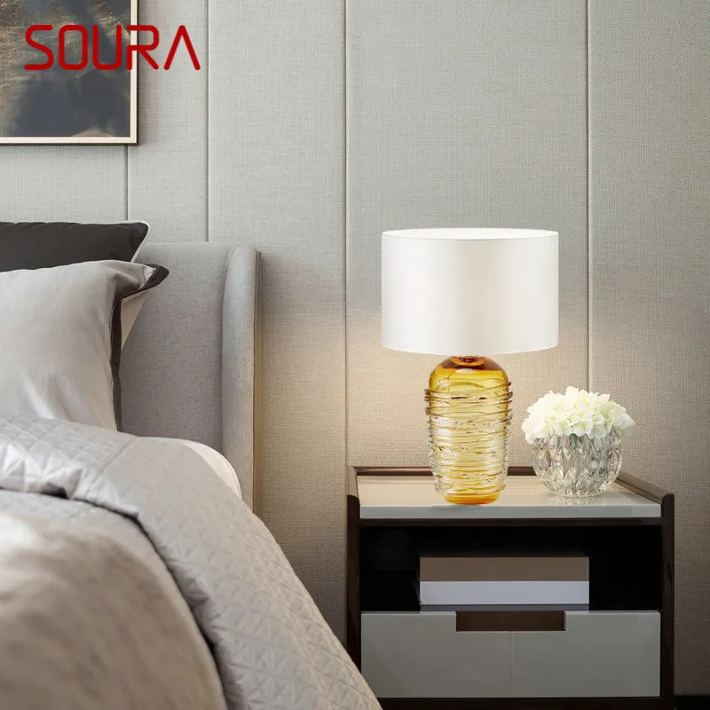 

SOURA Nordic Modern Glaze Table Lamp Fashionable Art Iiving Room Bedroom Hotel LED Personality Originality Desk Light