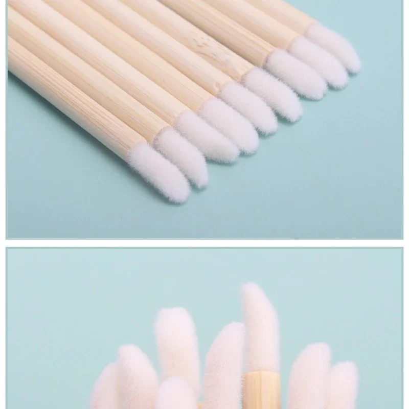 Aliexpress A0296-50/100pcs Bamboo Handle Eyelash Brush Lip Brush Cotton Swab Lipstick Gloss Wands Applicator Eyelashes Extension Makeup - Aliexpress Deal
