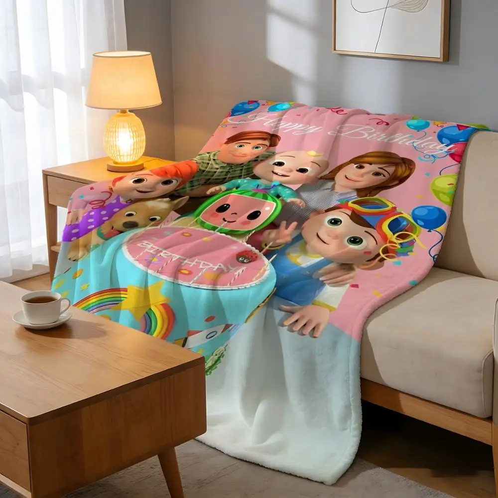 Throw High-Density Short Plush Blanket For Sofa Nap Air-Conditioned Room Soft Skin-Friendly C-CoComelonS Party Art