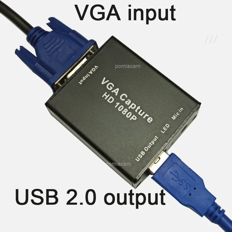 VGA-to-USB SIM card E Adattatori 1080P con scheda di acquisizione video per il Proiettore record del Meeting di acquisizione Video record, supporto