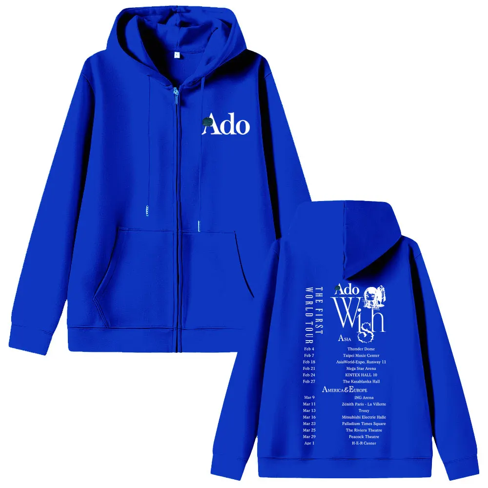 Hot Sale Ado World Tour 2025 Hibana Zipper Hoodie Men Women Fashion Japanese Style Zip Up Jacket Unisex Vintage Casual Hoodies